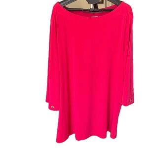 Susan Graver Liquid knit top Fuscia Pink 3X 3/4‎ Sleeve women’s